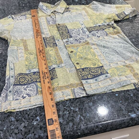 Vintage Tori Richard Honolulu Paisley Patchwork Button-Up Shirt – Size L – Made - Picture 6 of 7